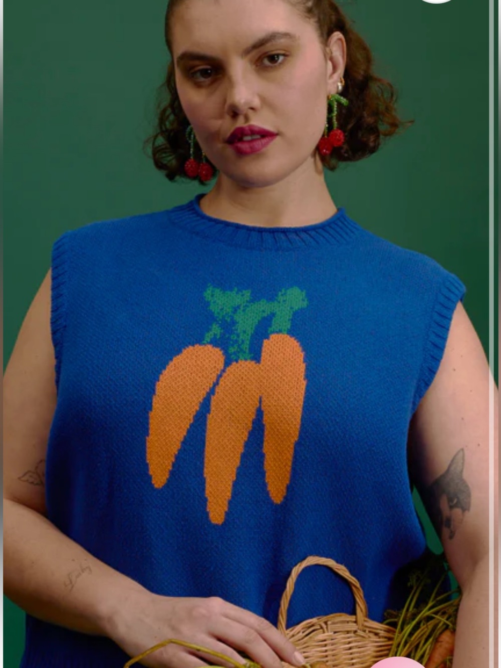 Sawyer - Cotton Knitted Tank in Navy Carrot